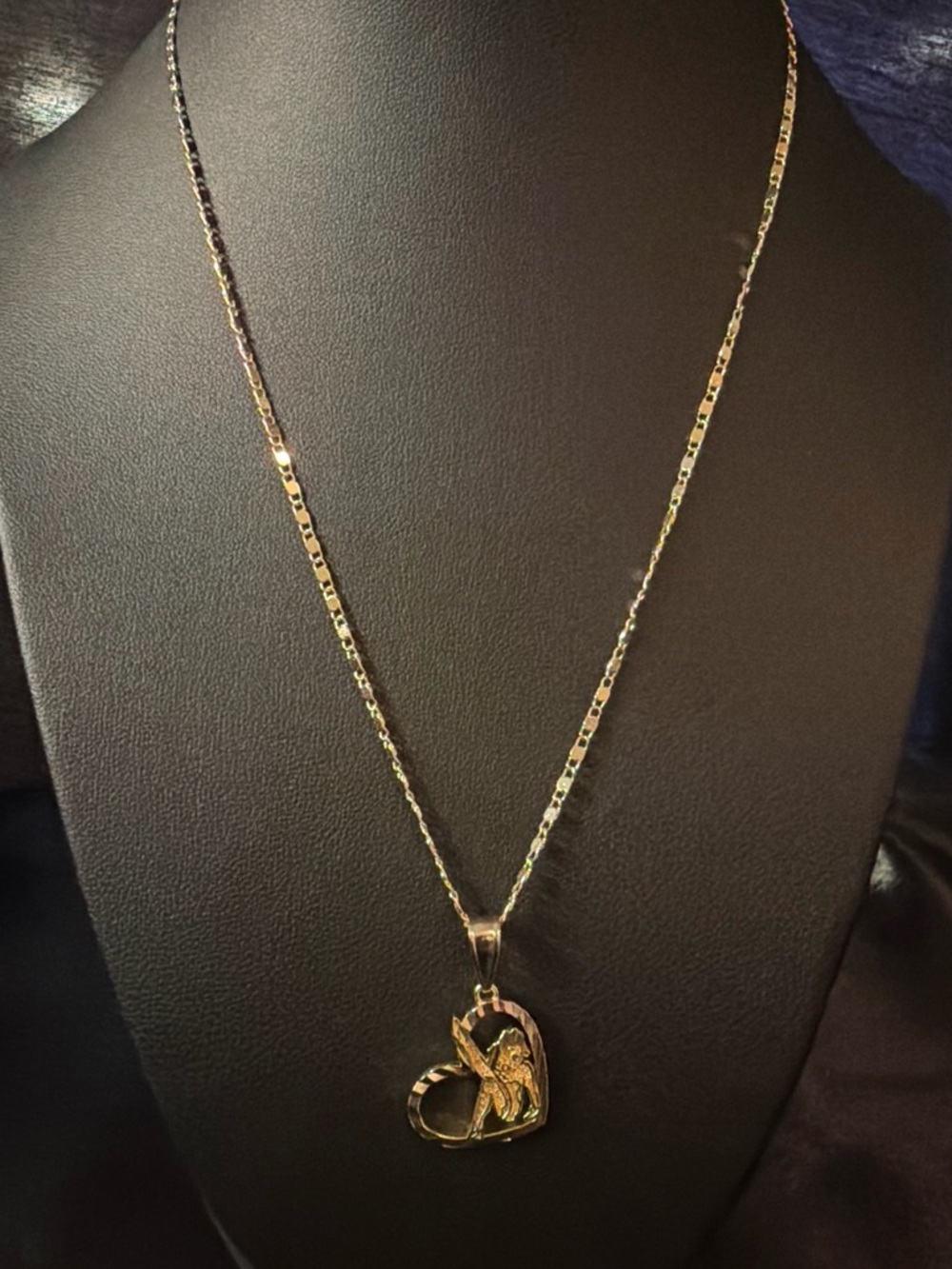 Gold plated Heart Pendant Necklace with betty boo Accent